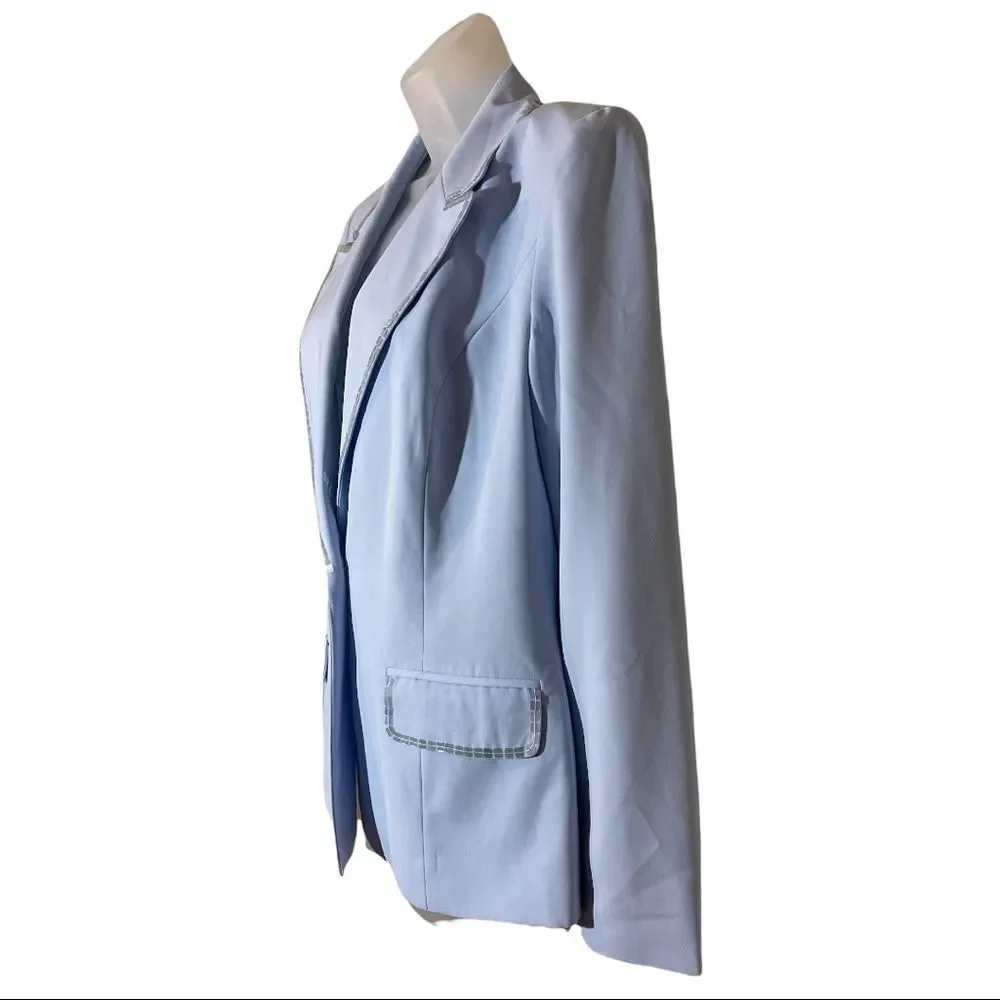 Together Spiegel Vintage 1990s Sky Blue Blazer Sequined Trim 10 - Picture 3 of 16